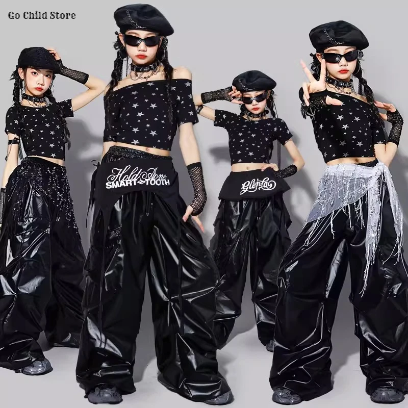 Girls K-pop Black Crop Top Cargo Pants Children Streetwear Girl Group Costumes Kids Hip Hop Jazz Teens Street Dance Clothes Sets
Girls K-pop Black Crop Top Cargo Pants Children Streetwear Girl Group Costumes Kids Hip Hop Jazz Teens Street Dance Clothes Sets