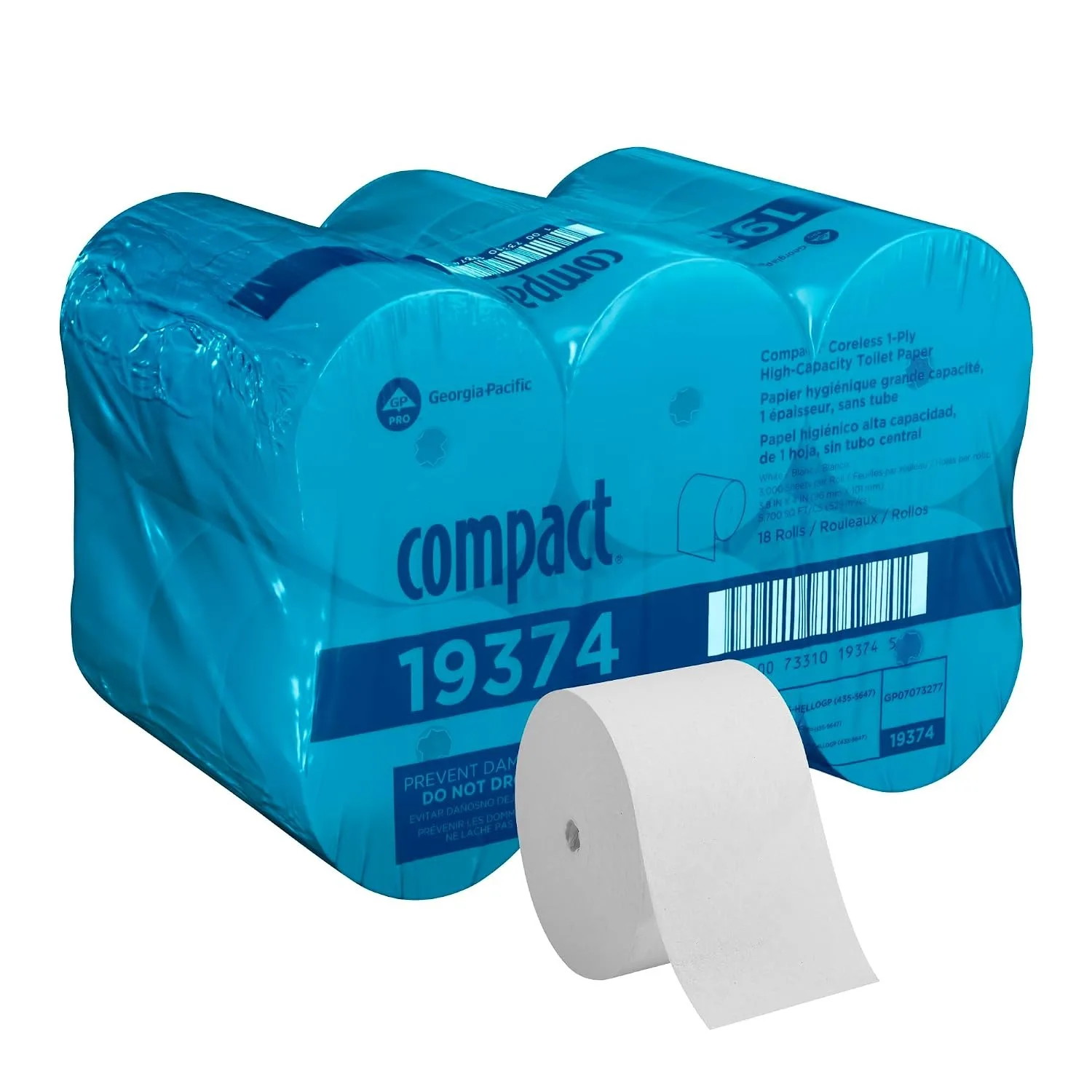 GP PRO Compact Coreless 1-Ply Recycled Toilet Paper 19374, 3000 Sheets Per Roll, 18 Rolls Per Case Bulk Eco-Friendly
GP PRO Compact Coreless 1-Ply Recycled Toilet Paper 19374, 3000 Sheets Per Roll, 18 Rolls Per Case Bulk Eco-Friendly