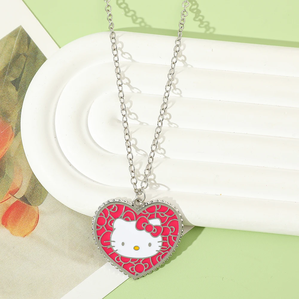 Anime Hello Kitty Heart-Shaped Pendant Necklace KT Cat Sweet Cute Fashion Jewelry Gift for Friends Anniversary
Anime Hello Kitty Heart-Shaped Pendant Necklace KT Cat Sweet Cute Fashion Jewelry Gift for Friends Anniversary