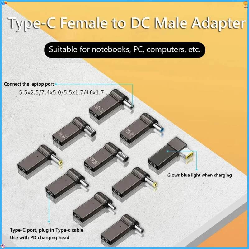 1Pcs 100W Laptop Charging Adapter Type-C To DC Round Port Square Port PD Deception Line Fast Charging Adapter Converter
1Pcs 100W Laptop Charging Adapter Type-C To DC Round Port Square Port PD Deception Line Fast Charging Adapter Converter