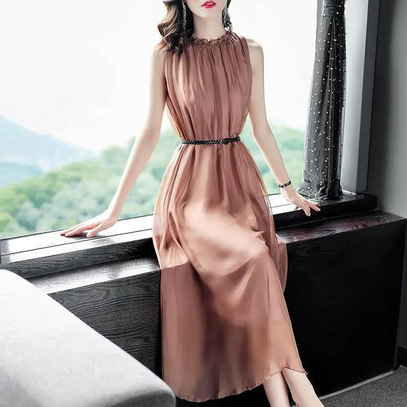 Office Lady Solid Color Chiffon Sundress Fashion Shirring Elegant Ruffles Patchwork Summer Sleeveless Casual Sashes Midi Dress
Office Lady Solid Color Chiffon Sundress Fashion Shirring Elegant Ruffles Patchwork Summer Sleeveless Casual Sashes Midi Dress