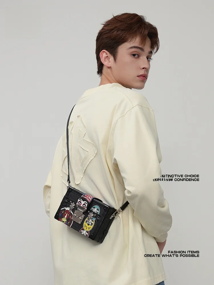 Fashionable Casual Men's Box Bag 2026 New Style Street Trend Motorcycle Element Hard Crossbody Shoulder Bag for Youth
Fashionable Casual Men's Box Bag 2026 New Style Street Trend Motorcycle Element Hard Crossbody Shoulder Bag for Youth