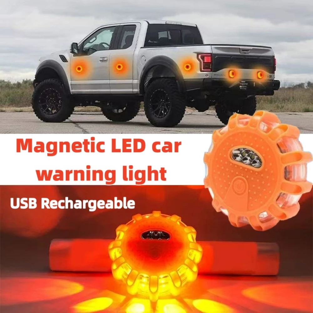 Flashing Disc Flare Kit with Magnetic Base USB Rechargeable LED Road Flares Emergency Lights Roadside Warning Car Safety Beacon
Flashing Disc Flare Kit with Magnetic Base USB Rechargeable LED Road Flares Emergency Lights Roadside Warning Car Safety Beacon
