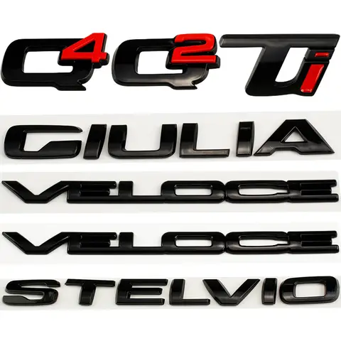 Q2 Q4 GIULIA VELOCE STELVIO Ti distintivo nero lucido adesivi per auto per alfa romeo refir bagagliaio posteriore accessori auto etichetta bagagliaio logo