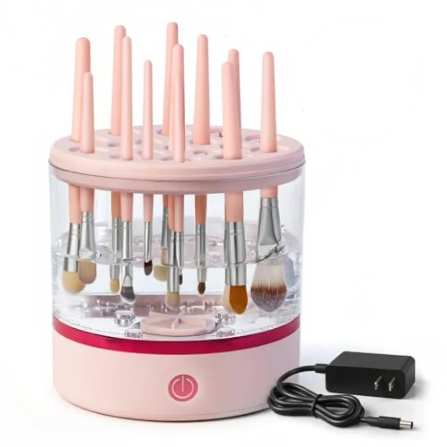 360 Electric Makeup Brush Cleaner with Dual Spin Technology Holds 17 Brushes Portable Compact Design in Black for Travel and Ho
360 Electric Makeup Brush Cleaner with Dual Spin Technology Holds 17 Brushes Portable Compact Design in Black for Travel and Ho