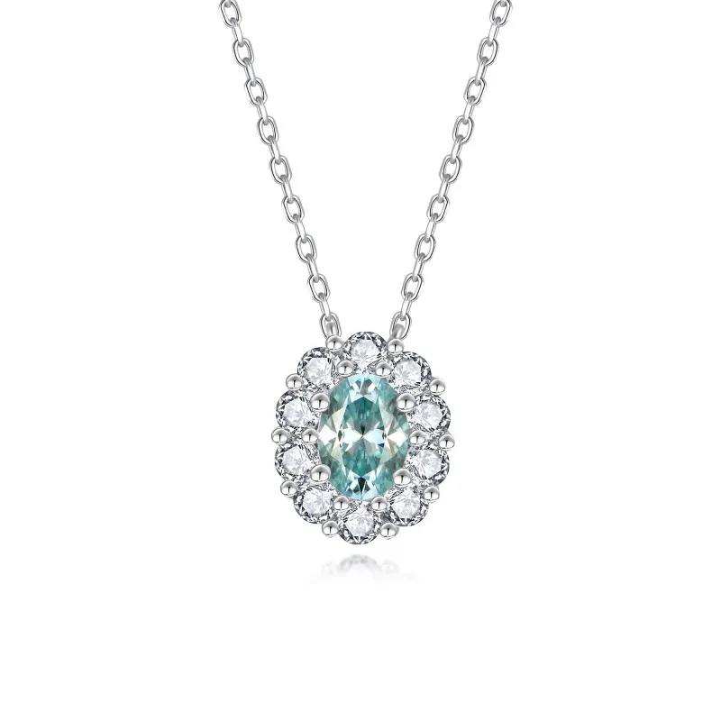 Follow Cloud 1ct 5*7mm Blue Green Moissanite Diamond Pendant Necklace with Certificate 925 Silver Neckchain for Women Oval Shape
Follow Cloud 1ct 5*7mm Blue Green Moissanite Diamond Pendant Necklace with Certificate 925 Silver Neckchain for Women Oval Shape