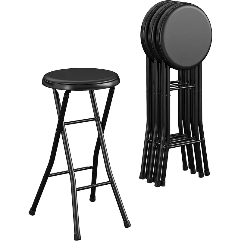 24" Vinyl Padded Folding Stool, Multipurpose, Great for Small Spaces, Double Braced, Black, 4-Pack
24" Vinyl Padded Folding Stool, Multipurpose, Great for Small Spaces, Double Braced, Black, 4-Pack