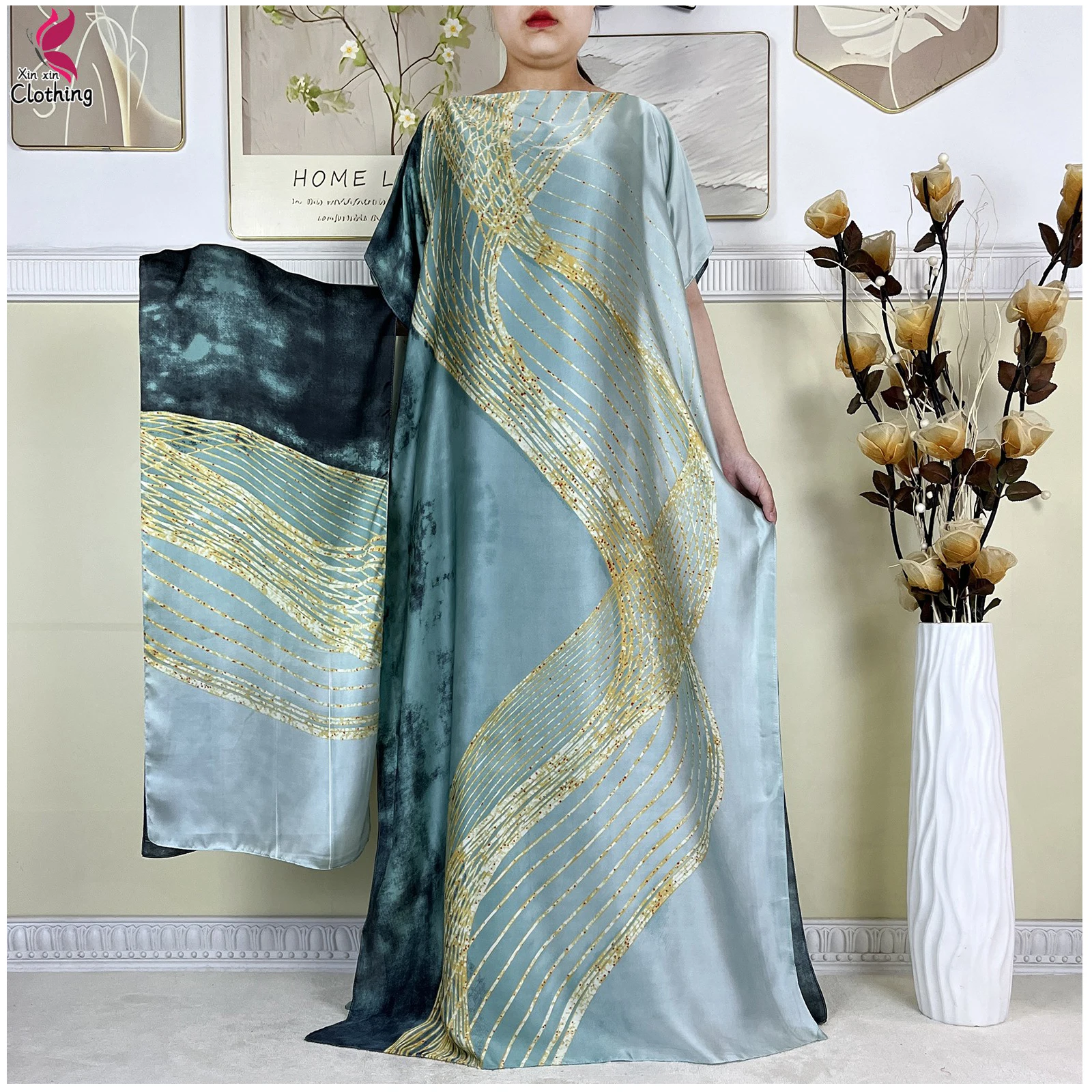 New 2025 Dubai Beach Party Fashion Dress Summer For Women Short Sleeve Dress Silk Loose Lady Maxi Islam African Dress With Scarf
New 2025 Dubai Beach Party Fashion Dress Summer For Women Short Sleeve Dress Silk Loose Lady Maxi Islam African Dress With Scarf