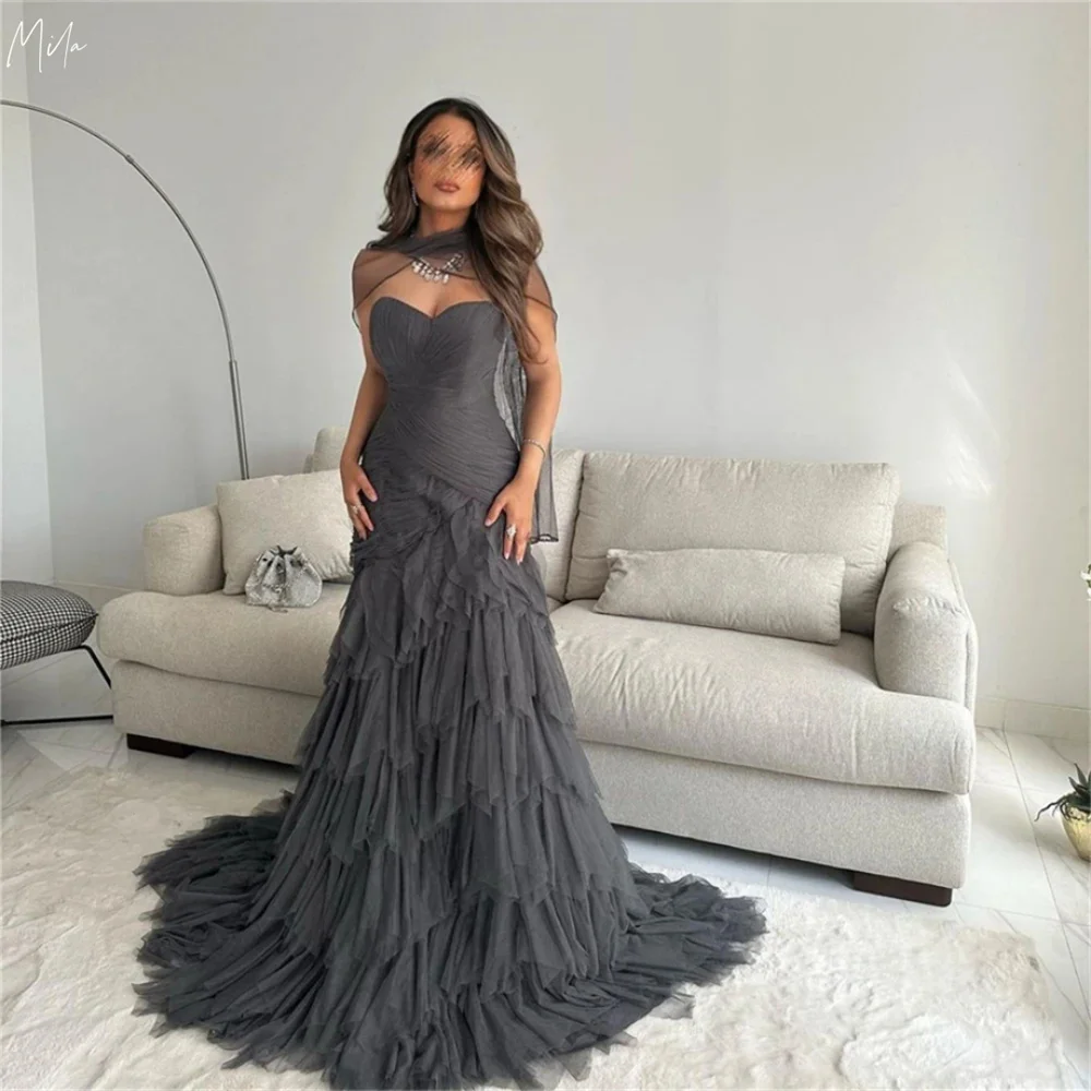 Mila Grey Sweetheart Neck Ball Gown Party Dresses Detachable Shawl Evening Dresses Tulle Customized 15 Quinceanera Dresses 2025
Mila Grey Sweetheart Neck Ball Gown Party Dresses Detachable Shawl Evening Dresses Tulle Customized 15 Quinceanera Dresses 2025