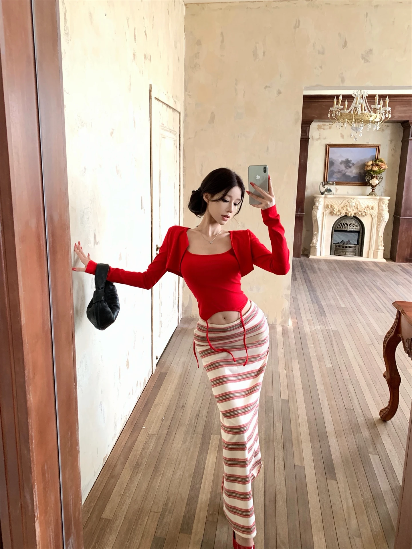 Slim Fit Red Three Piece Set Striped Long Sleeve Top Cardigan Wrap around Skirt Casual Comfortable Breathable Women's Fa...
Slim Fit Red Three Piece Set Striped Long Sleeve Top Cardigan Wrap around Skirt Casual Comfortable Breathable Women's Fa...