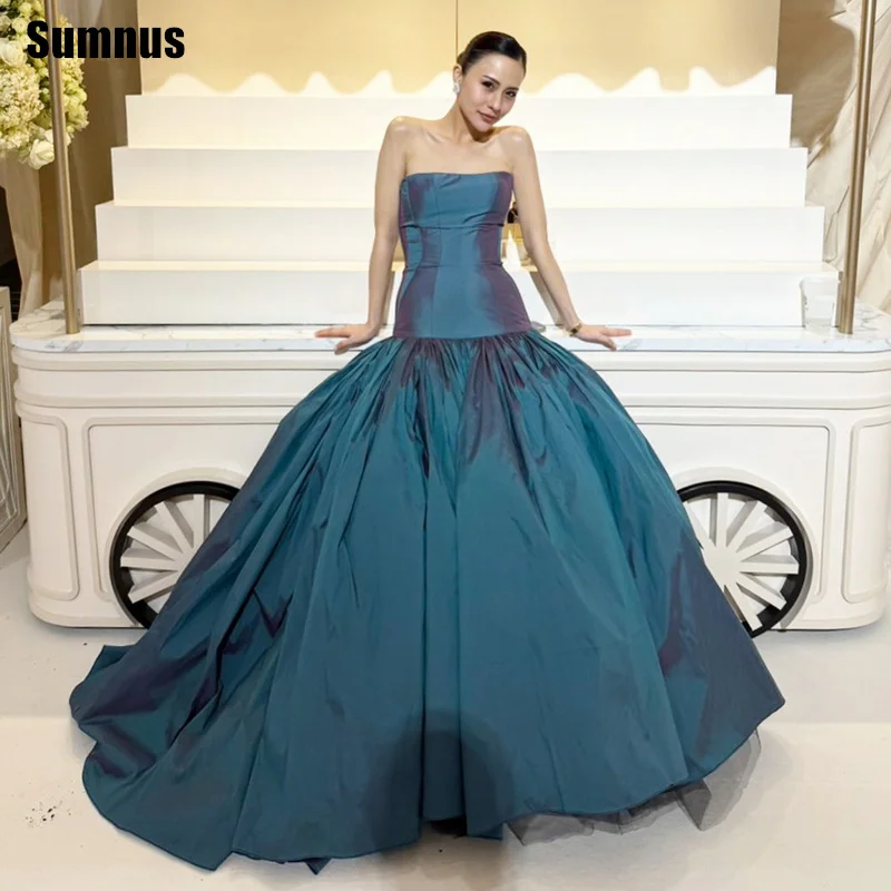 Sumnus Elegant A-Line Evening Dress Strapless Draped Floor Length Formal Occasion Dresses فساتين سهرة Customized
Sumnus Elegant A-Line Evening Dress Strapless Draped Floor Length Formal Occasion Dresses فساتين سهرة Customized