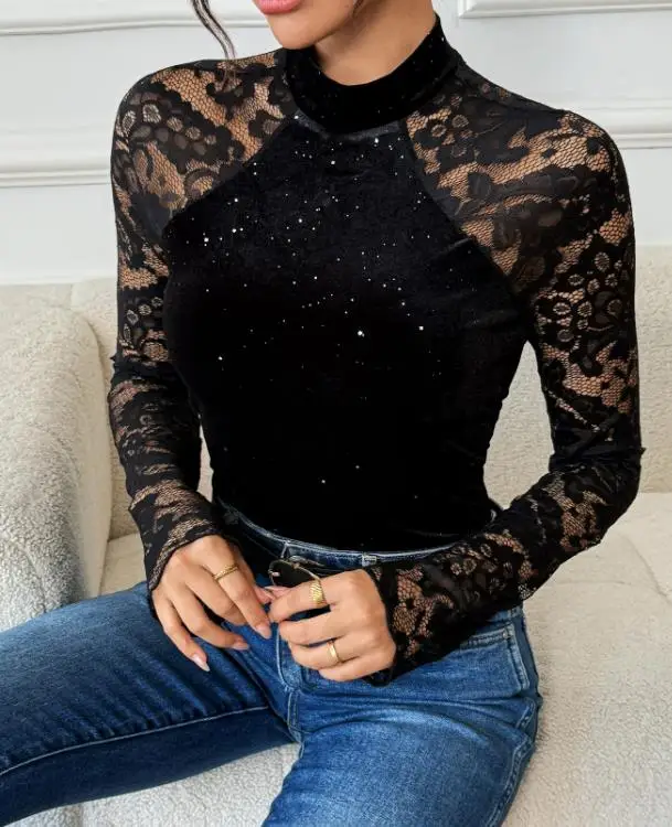 2026 Autumn Retro Party Sexy and Elegant Style Half High Collar To Lace Jumpsuit Tops Elegant New Fashion Casual Female Clothing
2026 Autumn Retro Party Sexy and Elegant Style Half High Collar To Lace Jumpsuit Tops Elegant New Fashion Casual Female Clothing