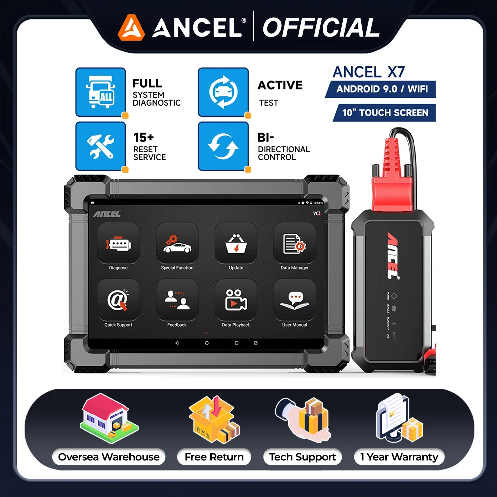 ANCEL X7 OBD2 Auto Diagnostic Scanner Bi-directional Scan Tool All System EPB BMS ABS DPF Oil 15 Reset Bluetooth OBD Car Scanner
ANCEL X7 OBD2 Auto Diagnostic Scanner Bi-directional Scan Tool All System EPB BMS ABS DPF Oil 15 Reset Bluetooth OBD Car Scanner