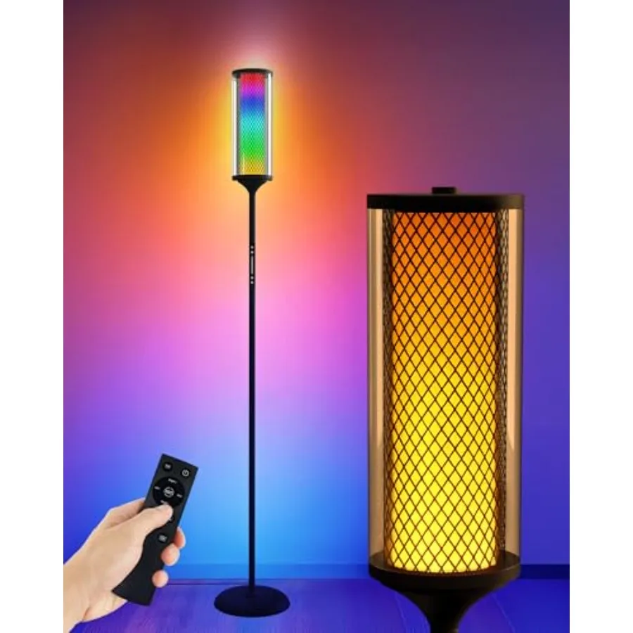 Glass Shade RGBICW Corner Floor Lamp 16 Million Colors Smart LED Ambient Mood Lighting with App and Remote Control for Modern H
Glass Shade RGBICW Corner Floor Lamp 16 Million Colors Smart LED Ambient Mood Lighting with App and Remote Control for Modern H