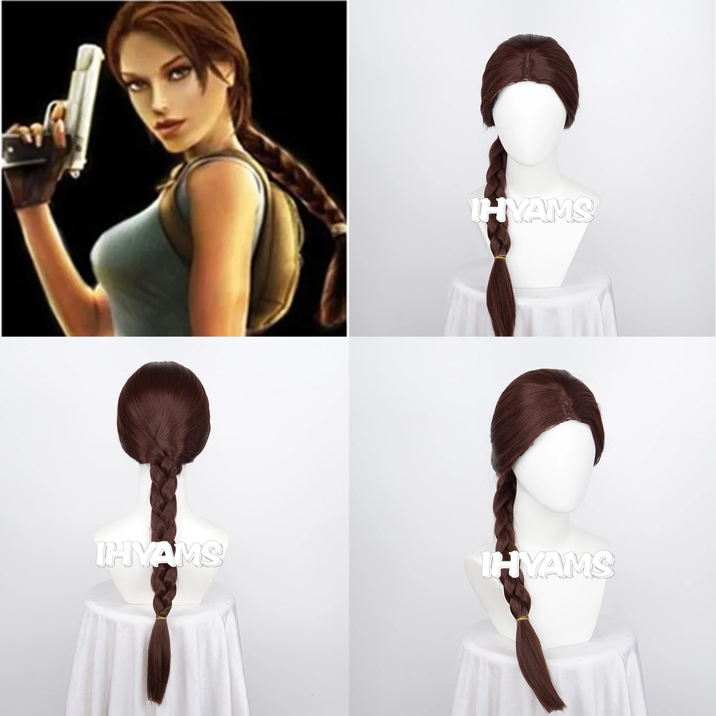Movie Tomb Raider Lara Косатый парик Game Charactor Lara 70 см Коричневая коса в стиле очереди Синтетические волосы для косплея + шапочка для парика
Movie Tomb Raider Lara Косатый парик Game Charactor Lara 70 см Коричневая коса в стиле очереди Синтетические волосы для косплея + шапочка для парика