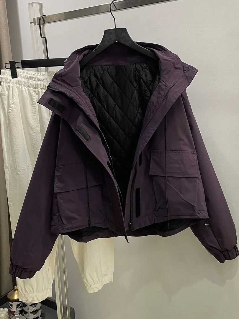 Korean Sle Women's Casual Loose Fit Zipper ort Cotton Jaet plus Size Coat with Hood Thiened Inner Design for Winter
Korean Sle Women's Casual Loose Fit Zipper ort Cotton Jaet plus Size Coat with Hood Thiened Inner Design for Winter