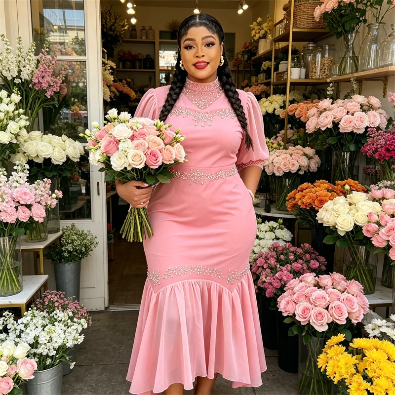 African Dresses for Women Elegant Chiffon Pearl Beaded Maxi Dress Africa Clothing Ankara Dashiki Dubai Abaya Kaftan Party Gown
African Dresses for Women Elegant Chiffon Pearl Beaded Maxi Dress Africa Clothing Ankara Dashiki Dubai Abaya Kaftan Party Gown