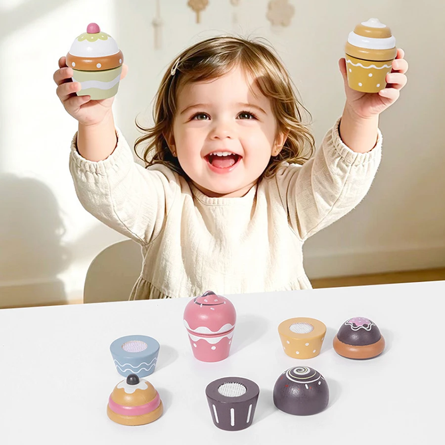 Wooden Cupcake & Ice Cream Pretend Play Set Kids Kitchen Food Magic Tape Cutting Educational Toy
Wooden Cupcake & Ice Cream Pretend Play Set Kids Kitchen Food Magic Tape Cutting Educational Toy