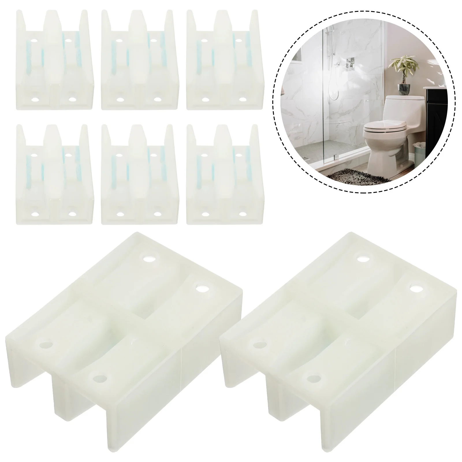 8Pcs Glass Door Floor Guide Deepened Groove Smooth Polished Edges Silent Operation Sliding Shower Door Roller Guide
8Pcs Glass Door Floor Guide Deepened Groove Smooth Polished Edges Silent Operation Sliding Shower Door Roller Guide