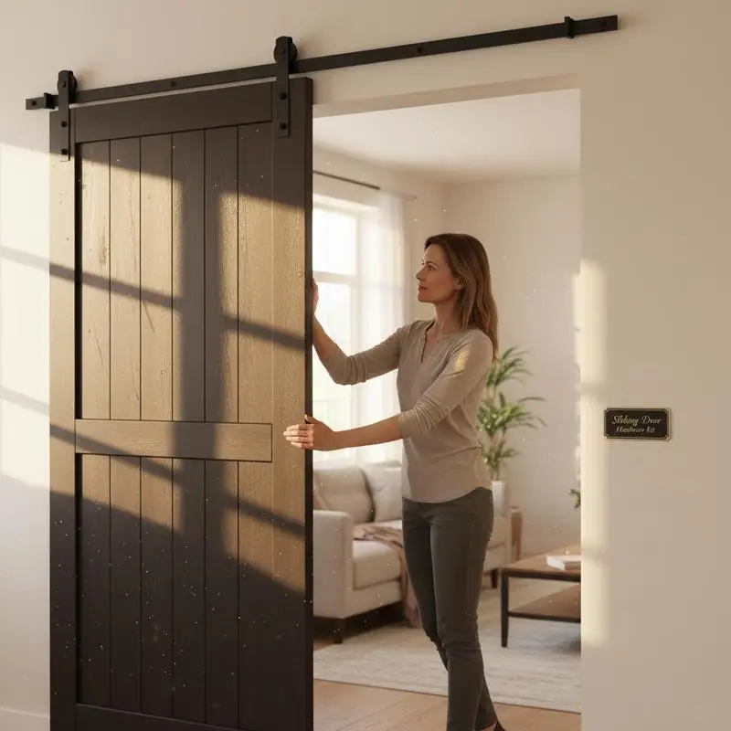 8FT Sliding Barn Door Hardware Kit, 330LBS Heavy Duty Barn Door Track Kit for Double Doors, Fit 3.7-4.3FT Total Wide and 1.3"-1.8" Thick 2 Door Panel, with Smooth & Silent Pulley (I Shape)
8FT Sliding Barn Door Hardware Kit, 330LBS Heavy Duty Barn Door Track Kit for Double Doors, Fit 3.7-4.3FT Total Wide and 1.3"-1.8" Thick 2 Door Panel, with Smooth & Silent Pulley (I Shape)