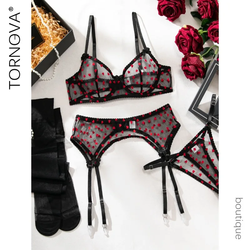 Tornova Erotic Lingerie Panty Patchwork 4PCS See-through LOVE Slim Gather Together Backless Intimate Sexy Hollow Underwear Set
Tornova Erotic Lingerie Panty Patchwork 4PCS See-through LOVE Slim Gather Together Backless Intimate Sexy Hollow Underwear Set