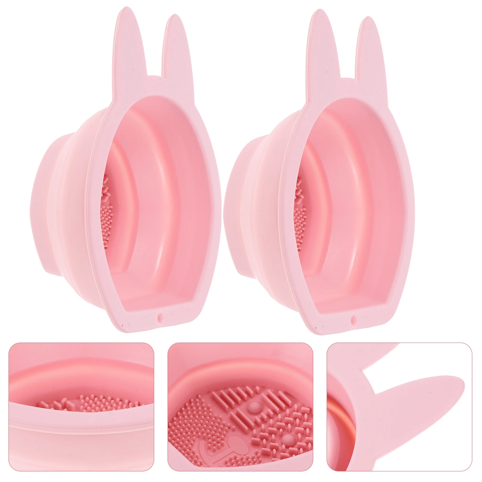 2 pcs Pink Bunny Makeup Brush Sponge Puff Cleaner Makeup Brush Cleaners Bowl Foldable Hangable Storage Bathroom Tools
2 pcs Pink Bunny Makeup Brush Sponge Puff Cleaner Makeup Brush Cleaners Bowl Foldable Hangable Storage Bathroom Tools