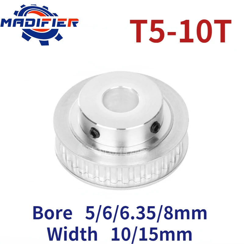 T5 10 Teeth/T Boss Synchronous Belt Pulley BF Groove Width 10/15mm Inner Hole 5/6/6.35/8mm
T5 10 Teeth/T Boss Synchronous Belt Pulley BF Groove Width 10/15mm Inner Hole 5/6/6.35/8mm