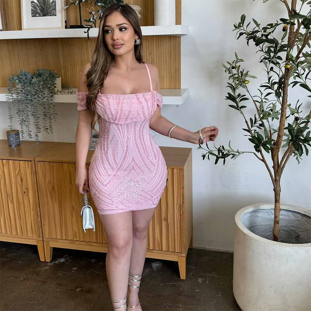 Women Sexy Sequins Mesh Bodycon Mini Dress Spaghetti Straps Off Shoulder Backless Slim Birthday Party Clubwear Fashion Vestidos
Women Sexy Sequins Mesh Bodycon Mini Dress Spaghetti Straps Off Shoulder Backless Slim Birthday Party Clubwear Fashion Vestidos