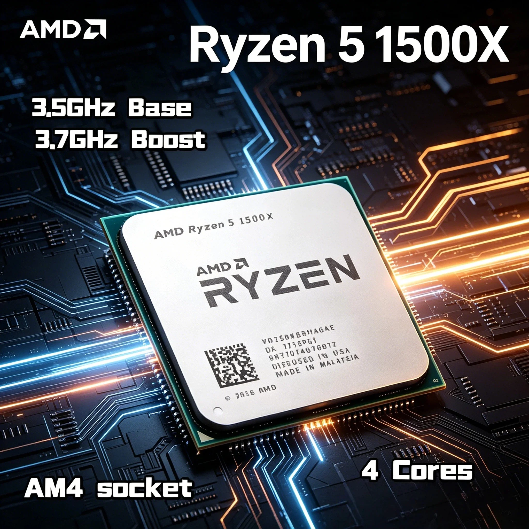 Ryzen 5 1500X AMD 4C 8T 3.7GHz Unlocked AM4 Desktop CPU Gaming Processor Without Package R5 1500X New Gift 8K HD Max Ultra
Ryzen 5 1500X AMD 4C 8T 3.7GHz Unlocked AM4 Desktop CPU Gaming Processor Without Package R5 1500X New Gift 8K HD Max Ultra