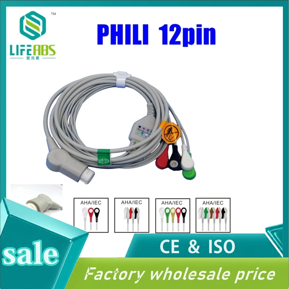 One-Piece Ecg Cable Ekg Cable Iec 3leads 5leads Snap Clip Ecg Lead Wires for N*IHON K*OHDEN Mornitor Machine
One-Piece Ecg Cable Ekg Cable Iec 3leads 5leads Snap Clip Ecg Lead Wires for N*IHON K*OHDEN Mornitor Machine