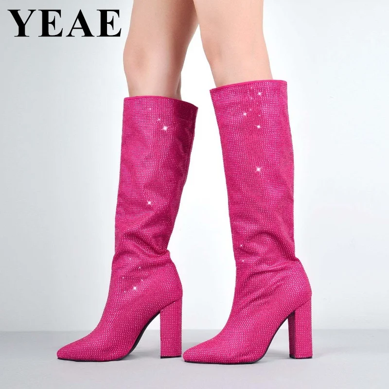 2023 Women's Fashion Rhinestone Knee High Boots Female Chunky Pointed Party Banquet Boots Winter Autumn High Heels Long Boots
2023 Women's Fashion Rhinestone Knee High Boots Female Chunky Pointed Party Banquet Boots Winter Autumn High Heels Long Boots