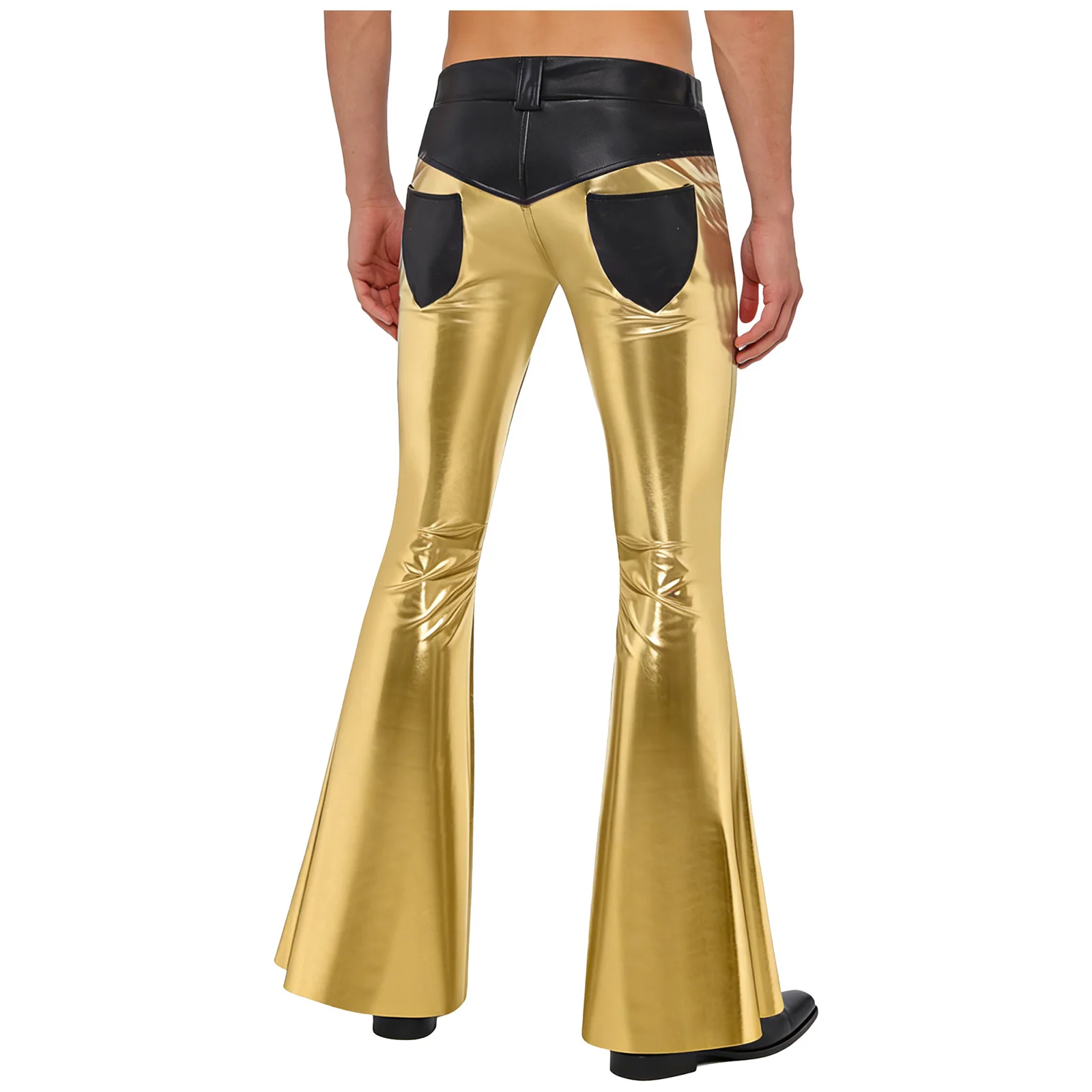 Mens Metallic Shiny Flared Long Pants 70s Disco Jazz Dancewear Vintage Cowboy Costume Lacing Waist Bell Bottom Trousers Clubwear
Mens Metallic Shiny Flared Long Pants 70s Disco Jazz Dancewear Vintage Cowboy Costume Lacing Waist Bell Bottom Trousers Clubwear