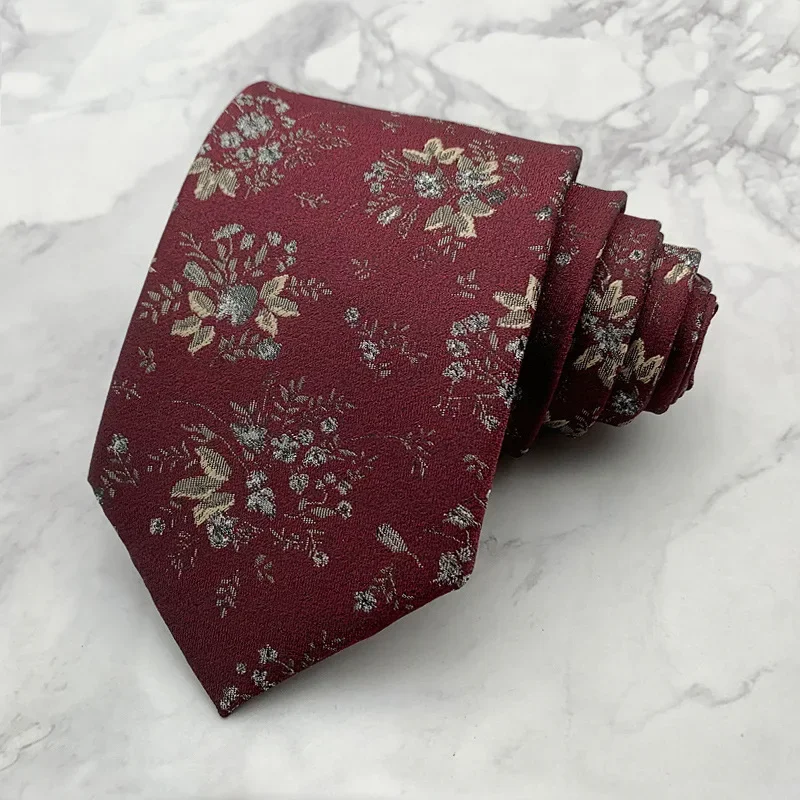 Wedding Groom Tie Men's Wine Red Fashion Trendy Flower Pattern Boutique High Density Color Weaving Tie Tie
Wedding Groom Tie Men's Wine Red Fashion Trendy Flower Pattern Boutique High Density Color Weaving Tie Tie