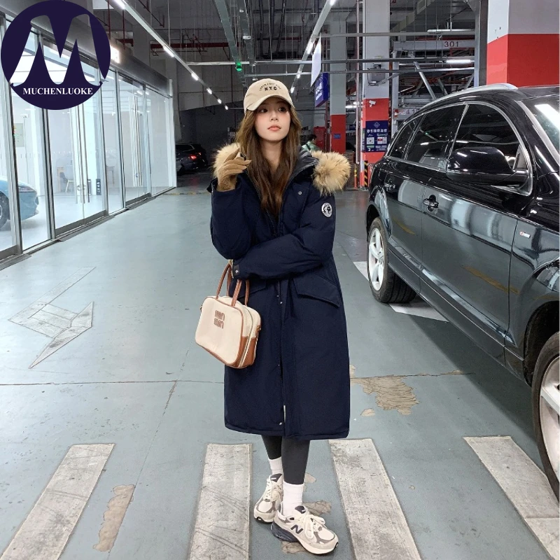 Women's Winter Jacket 2025 New Long-sleeved Hooded Fur Collar Thicken Long Coats Korean Fashion Casual Loose Keep Warm Parkas
Women's Winter Jacket 2025 New Long-sleeved Hooded Fur Collar Thicken Long Coats Korean Fashion Casual Loose Keep Warm Parkas