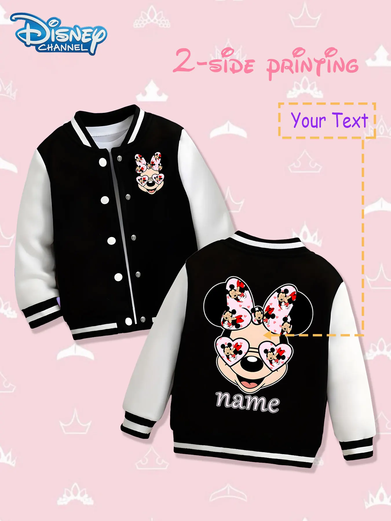 MINISO Disney Heart Minnie Girls Baseball Jacket - Double-sided cute print, warm and cozy in autumn and winter, suitable for dai
MINISO Disney Heart Minnie Girls Baseball Jacket - Double-sided cute print, warm and cozy in autumn and winter, suitable for dai