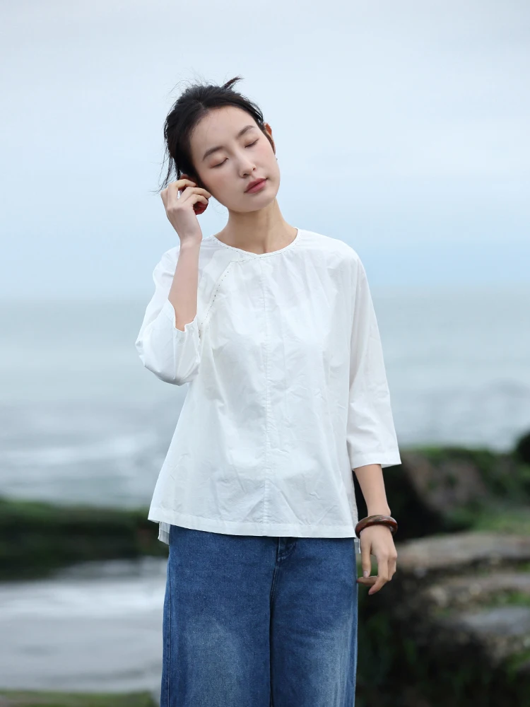 Original Pure Cotton round Ne Loose Top with Slanting Button Design Comfortable to Wear Chinese Sle Women's Faionable S...
Original Pure Cotton round Ne Loose Top with Slanting Button Design Comfortable to Wear Chinese Sle Women's Faionable S...