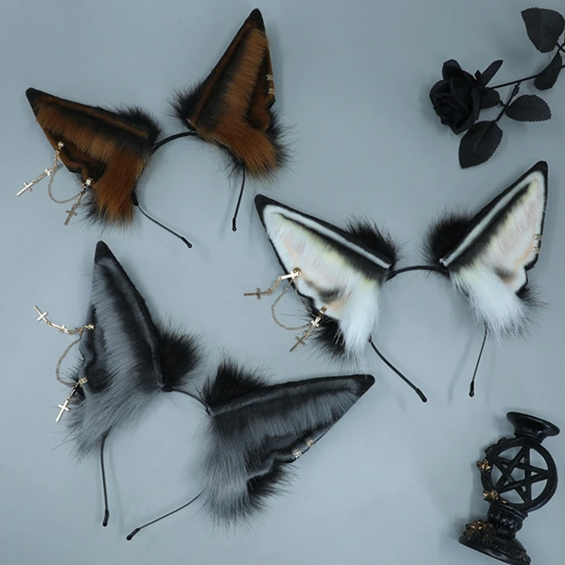 Animal Hair Hoop Wolf Ear Headband Hand-made Simulation Animal Ears Headband Wolf Cosplay Halloween Headwear
Animal Hair Hoop Wolf Ear Headband Hand-made Simulation Animal Ears Headband Wolf Cosplay Halloween Headwear