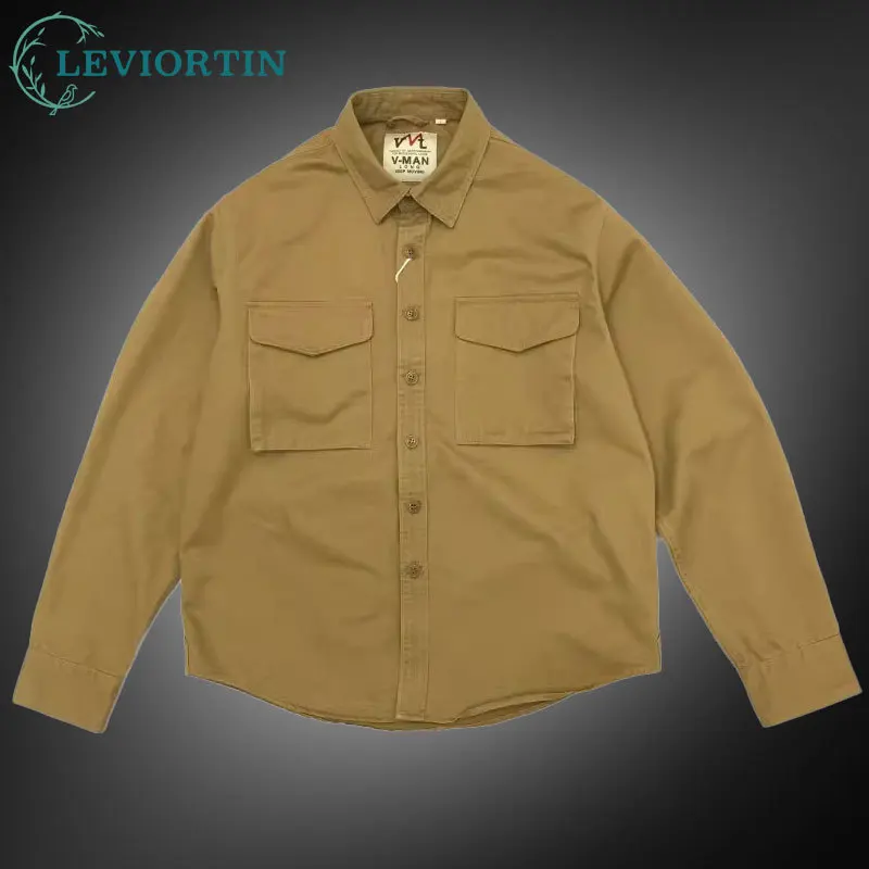 Men's Amekaji Japanese Vintage Work Shirt 100% Cotton Long Sleeve Loose Fit Casual Button-Down Cargo Shirt with Chest 3D Pockets
Men's Amekaji Japanese Vintage Work Shirt 100% Cotton Long Sleeve Loose Fit Casual Button-Down Cargo Shirt with Chest 3D Pockets