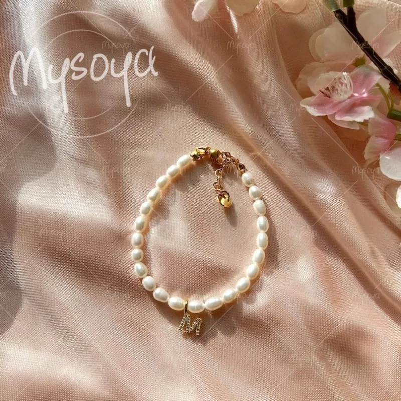 Браслет MYSOYA с подвеской из пресноводного жемчуга в форме рисового зерна 4-5 мм, белый, в подарочной коробке, для него/для нее, на день рождения/свадьбу, A0212
Браслет MYSOYA с подвеской из пресноводного жемчуга в форме рисового зерна 4-5 мм, белый, в подарочной коробке, для него/для нее, на день рождения/свадьбу, A0212