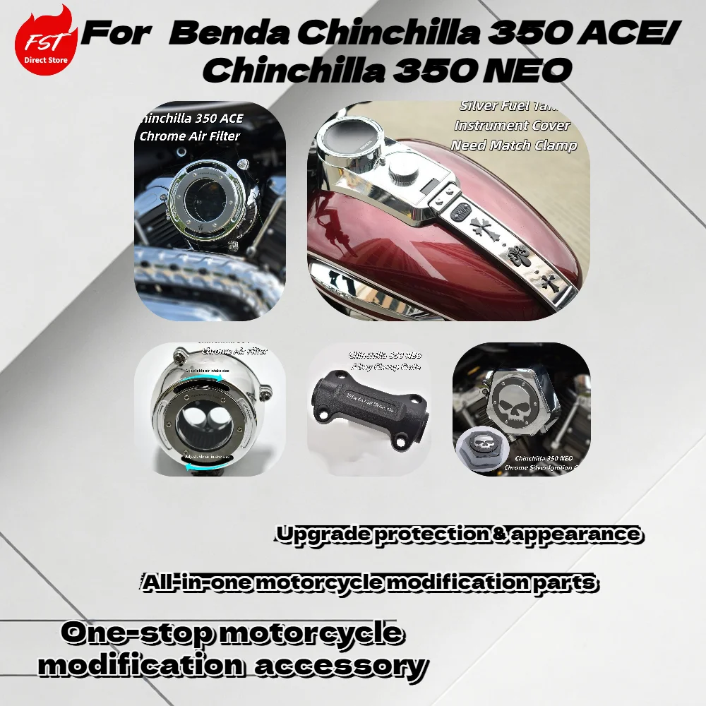 For Benda Chinchilla 350ACE Chinchilla 350NEO One-Stop Mod Parts Chrome Fuel Tank Dash Cover Fender Fairing Phone Holder
For Benda Chinchilla 350ACE Chinchilla 350NEO One-Stop Mod Parts Chrome Fuel Tank Dash Cover Fender Fairing Phone Holder