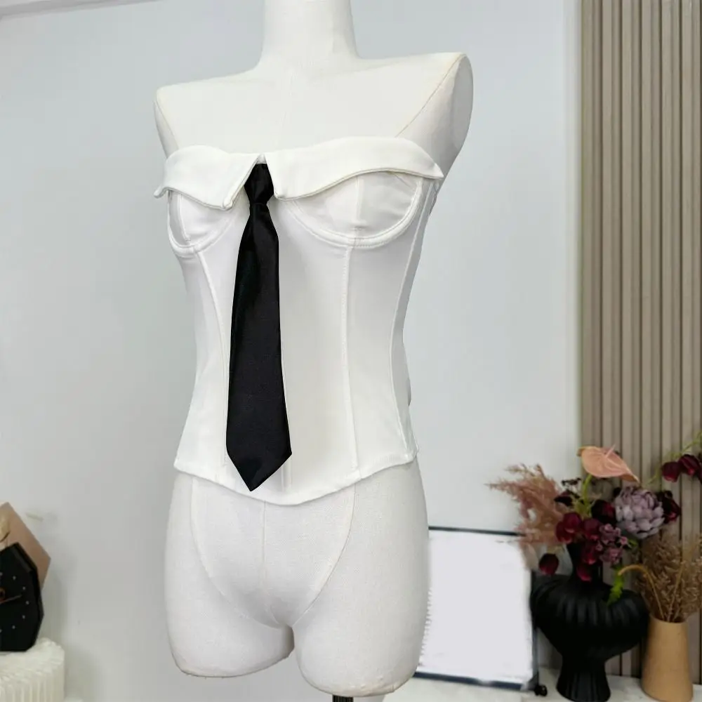 Elegant Necktie Strapless Sliming Vest Slim Fit Sleeveless Women Corset Streetwear Tank Crop Tube Tops Spring Summer
Elegant Necktie Strapless Sliming Vest Slim Fit Sleeveless Women Corset Streetwear Tank Crop Tube Tops Spring Summer
