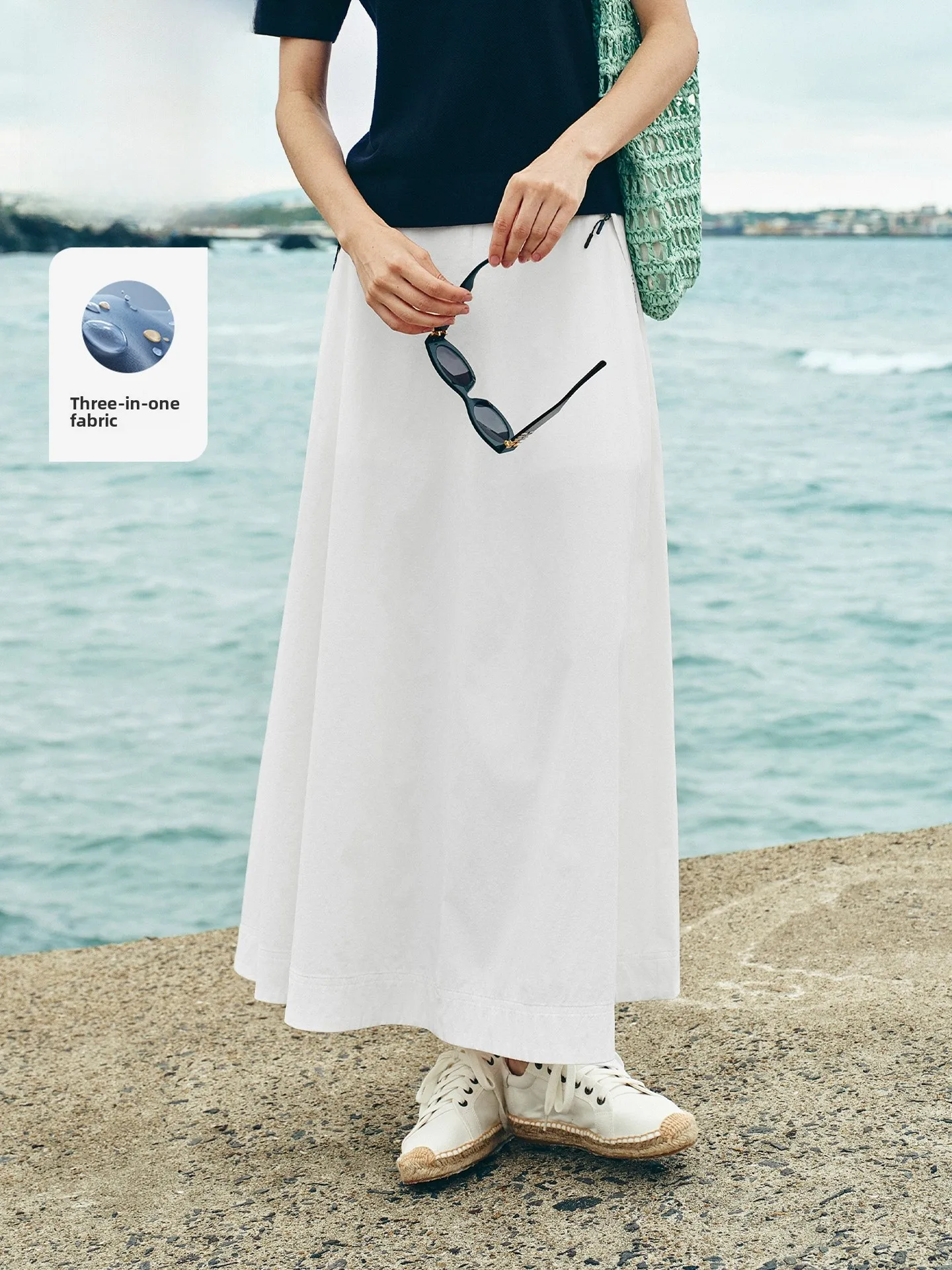 Navigare Summer 2026 Women's High Waist Loose A-Line Skirt White Polyester Nylon Fabric Casual Daily Wear
Navigare Summer 2026 Women's High Waist Loose A-Line Skirt White Polyester Nylon Fabric Casual Daily Wear