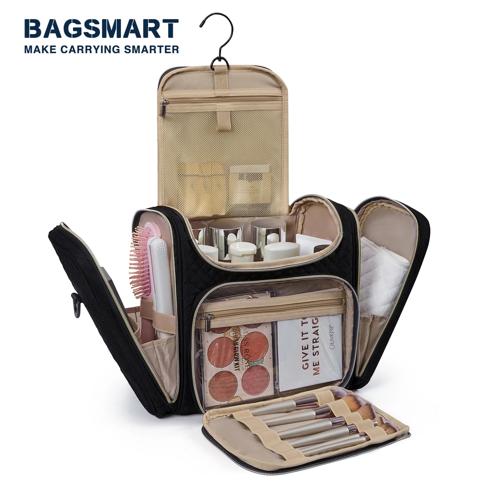 BAGSMART Makeup Bag for Women Water-resistant Large Capacity Toiletry Cosmetic Bag for Make up Travel Organizer Essentials
BAGSMART Makeup Bag for Women Water-resistant Large Capacity Toiletry Cosmetic Bag for Make up Travel Organizer Essentials