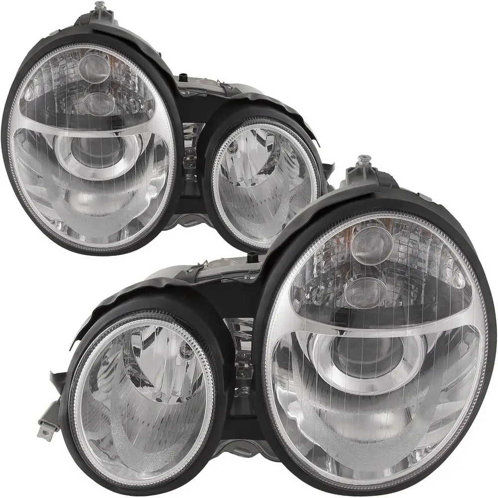 Headlights Compatible with Mercedes-Benz E-Class Chrome Housing Halogen Projector Left Driver and Right Passenger Side Headlamp
Headlights Compatible with Mercedes-Benz E-Class Chrome Housing Halogen Projector Left Driver and Right Passenger Side Headlamp