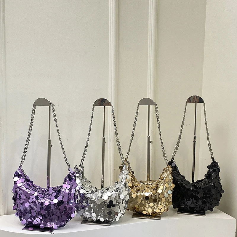 1Pieces Luxury Fashion Sequins Shoulder Bag Korean Personality Chain Underarm Bag Female Crossbody Bag Traveling Bag
1Pieces Luxury Fashion Sequins Shoulder Bag Korean Personality Chain Underarm Bag Female Crossbody Bag Traveling Bag