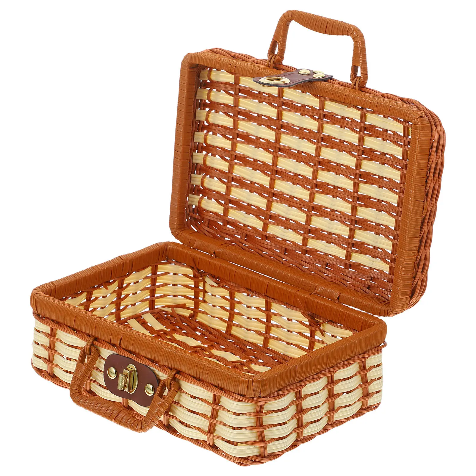 Винтажный чемодан из искусственного ротанга, большая вместительная плетеная корзина для пикника, легкий органайзер для путешествий и хранения, для фотографии
Винтажный чемодан из искусственного ротанга, большая вместительная плетеная корзина для пикника, легкий органайзер для путешествий и хранения, для фотографии