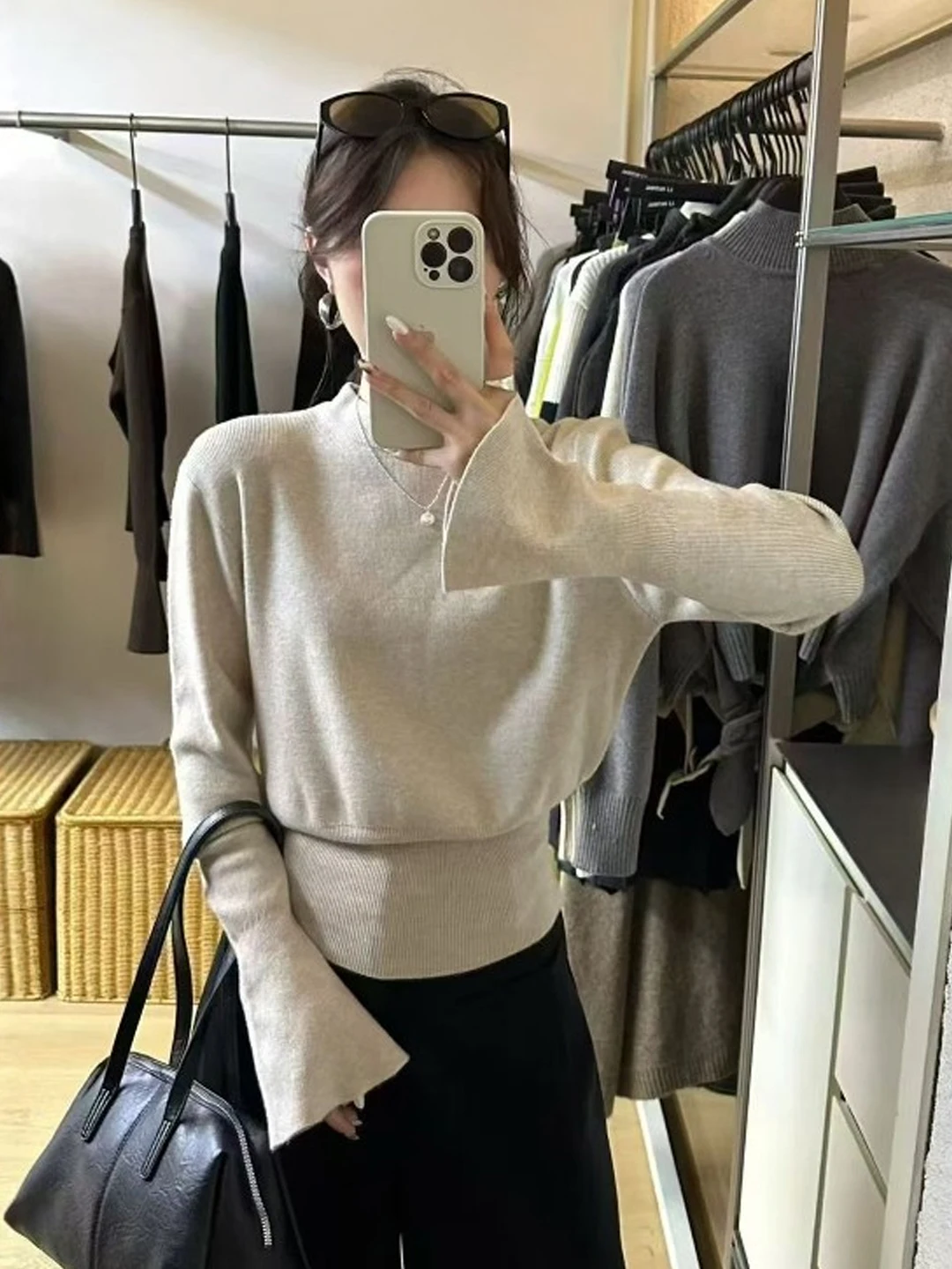 Women's f-High Collar Bell Sve Knit Sweater Base Layer Inner Wear Soft Comfortable Long Sve Winter Commute Sle
Women's f-High Collar Bell Sve Knit Sweater Base Layer Inner Wear Soft Comfortable Long Sve Winter Commute Sle
