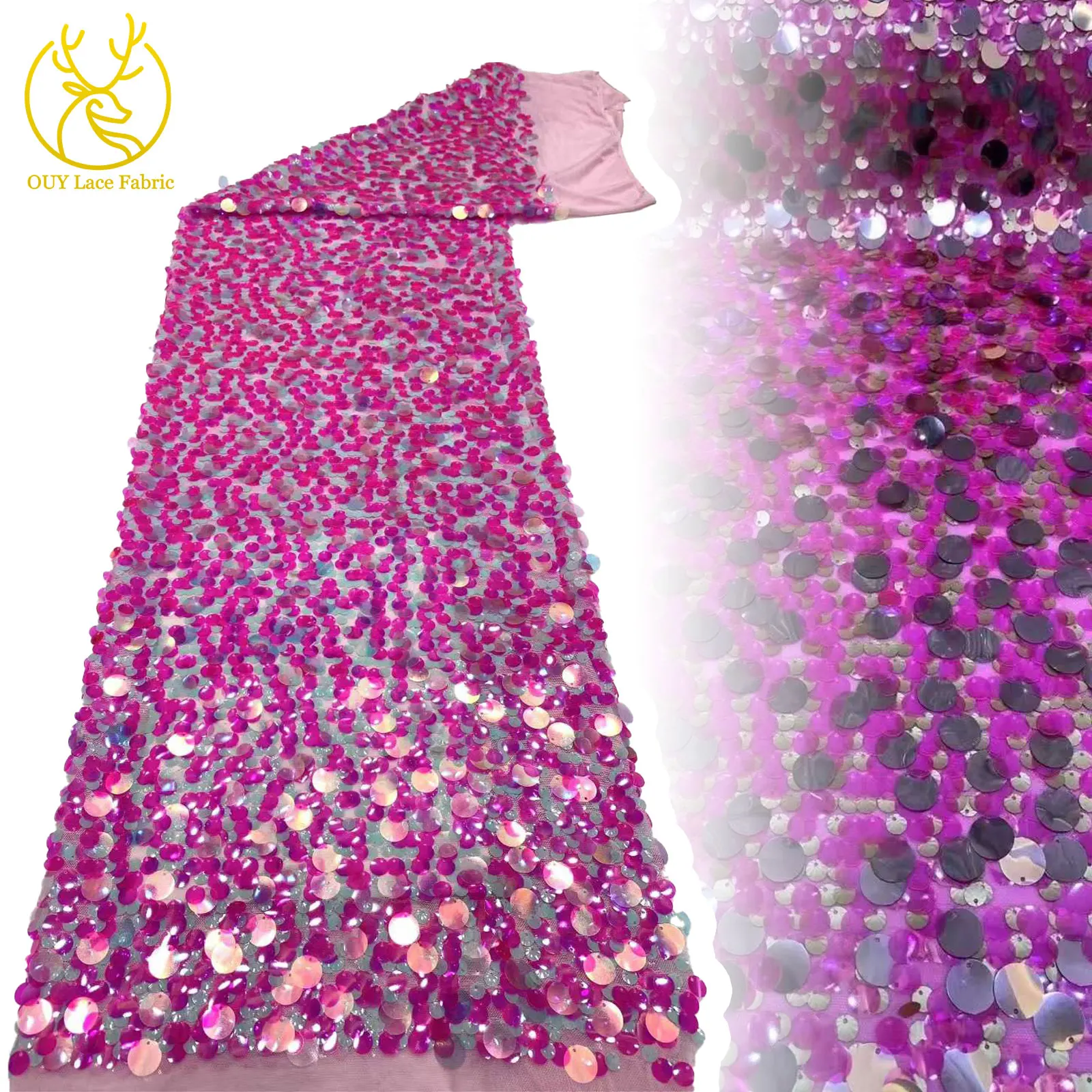 African Purple Sequin Lace Fabric 2025 High Quality French Nigerian Wedding Tulle Soft Lace Fabric Ladies Party Dress Sewing
African Purple Sequin Lace Fabric 2025 High Quality French Nigerian Wedding Tulle Soft Lace Fabric Ladies Party Dress Sewing