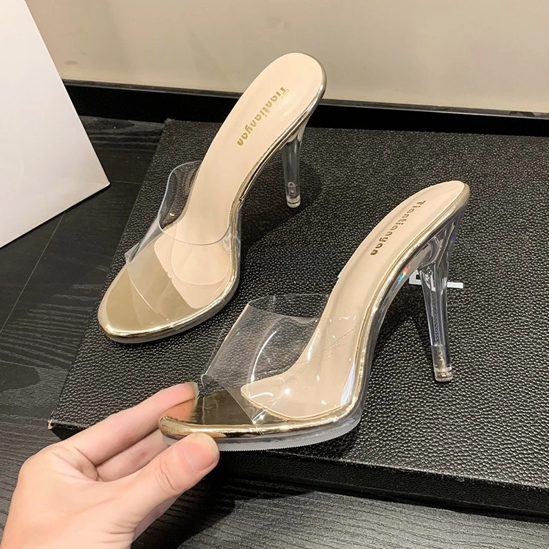 Summer Sexy Women's Transparent Crystal Glass Slippers Thin Heel High Heel Wedding Shoes Temperament Sandals Fashion Slippers
Summer Sexy Women's Transparent Crystal Glass Slippers Thin Heel High Heel Wedding Shoes Temperament Sandals Fashion Slippers