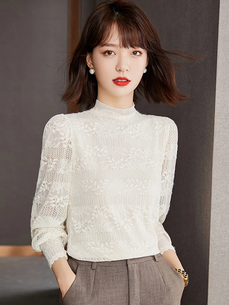 Ele Long Sve Lace Base irt Women's Spring Faion 2026 f High Collar Design Sensation Unique Charming Top
Ele Long Sve Lace Base irt Women's Spring Faion 2026 f High Collar Design Sensation Unique Charming Top